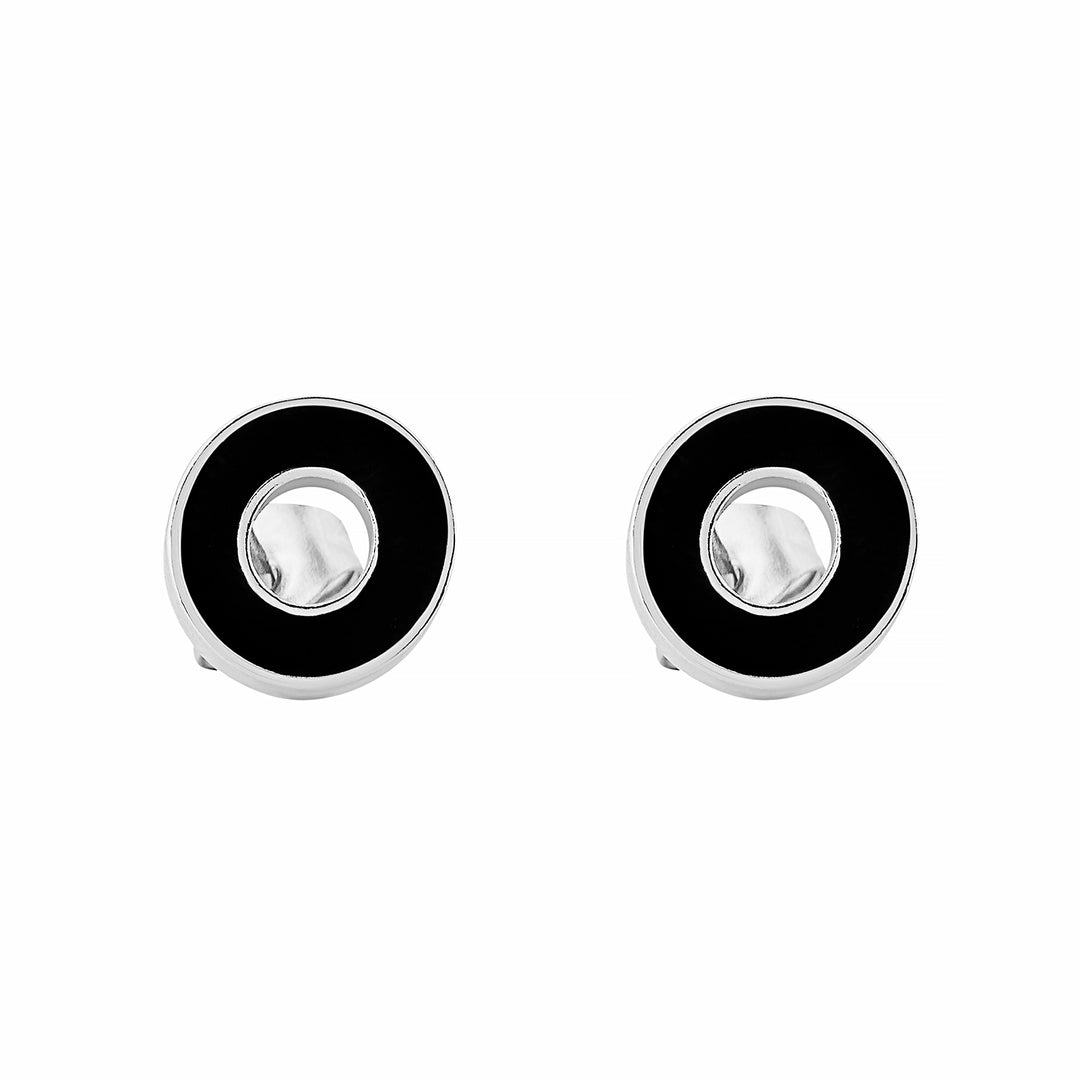 Eclipsoio Silver & Black Men's Earrings