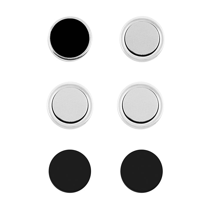 Domorro Men's Silver & Black Earrings