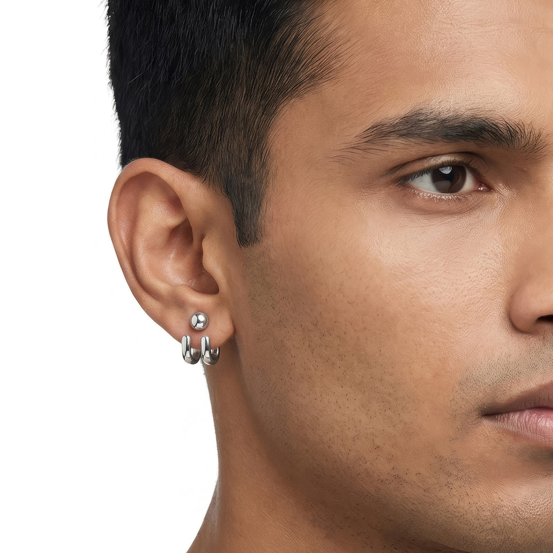 Oryxen Silver Men's Earrings