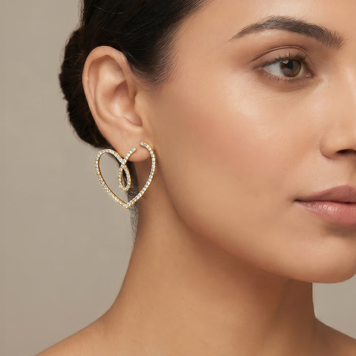 Soliso Heart Gold Bling Earrings