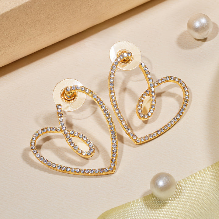 Soliso Heart Gold Bling Earrings