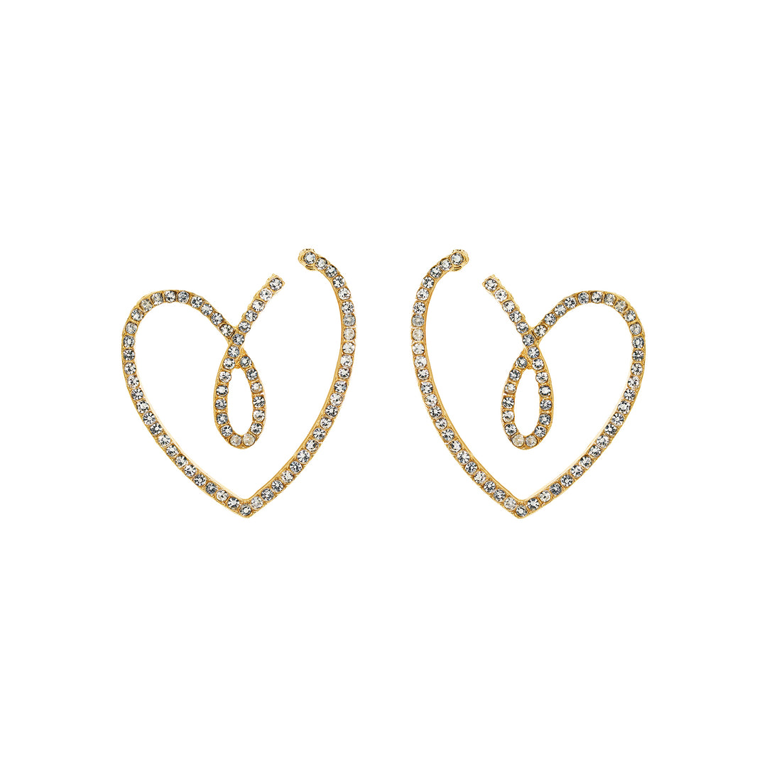 Soliso Heart Gold Bling Earrings