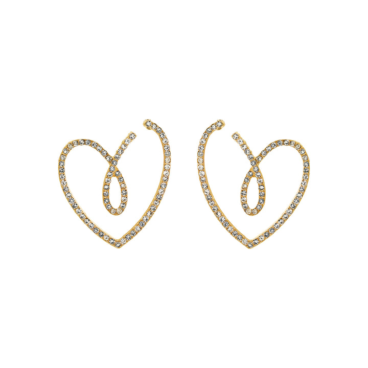 Soliso Heart Gold Bling Earrings