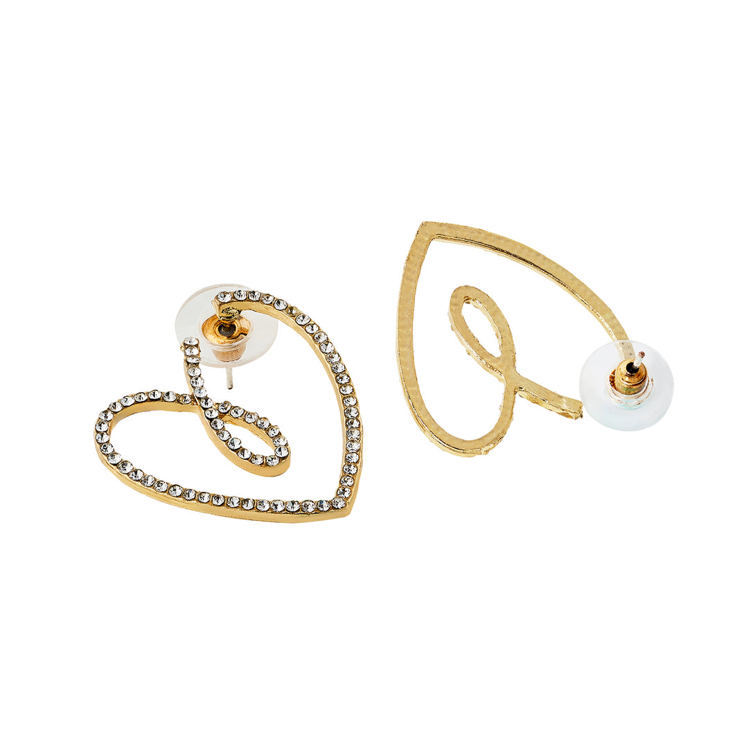 Soliso Heart Gold Bling Earrings