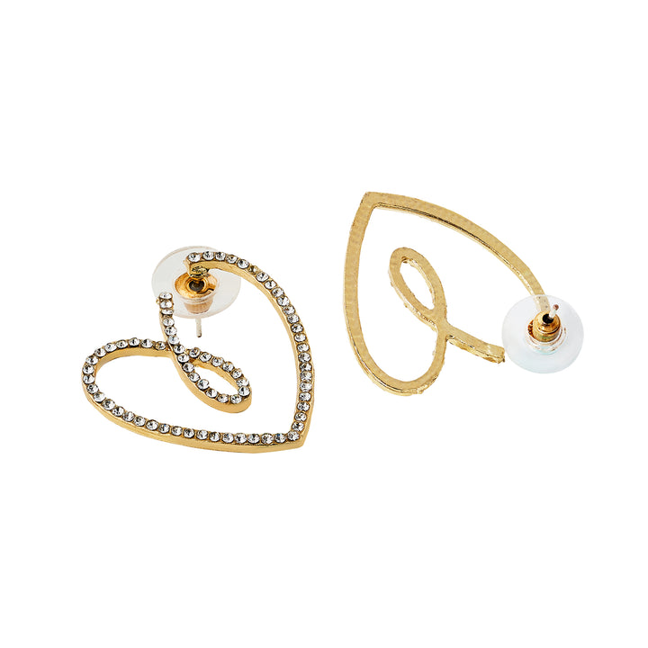 Soliso Heart Gold Bling Earrings