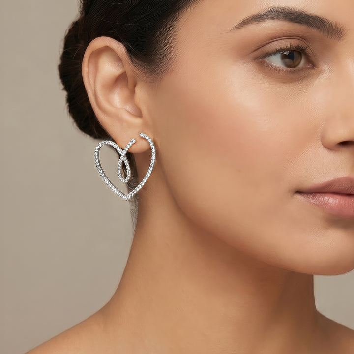 Soliso Heart Silver Bling Earrings