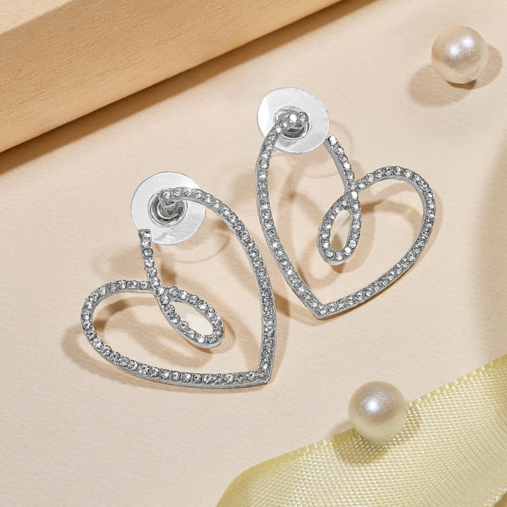 Soliso Heart Silver Bling Earrings