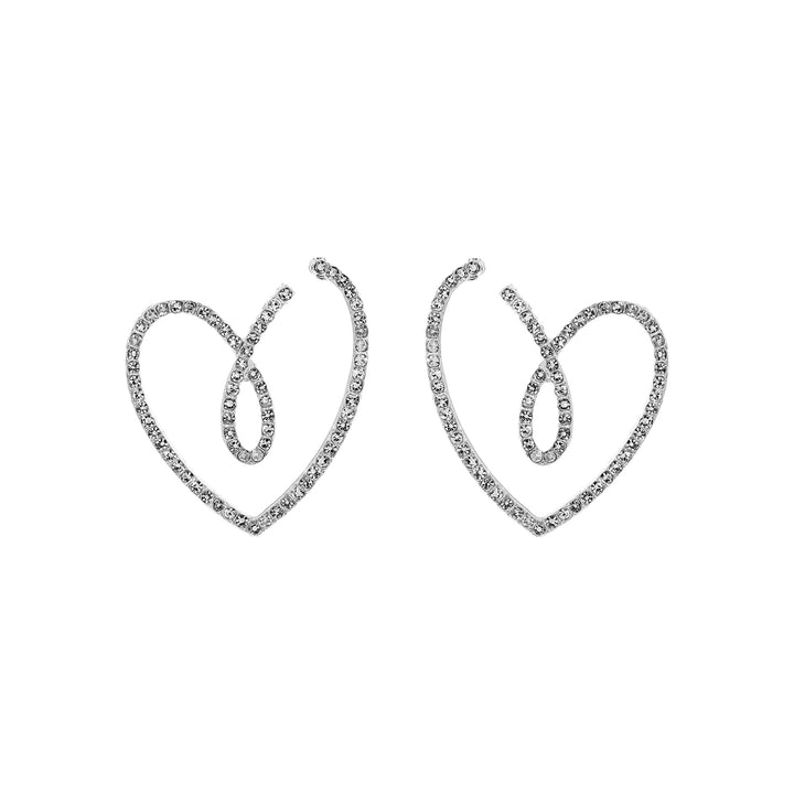 Soliso Heart Silver Bling Earrings