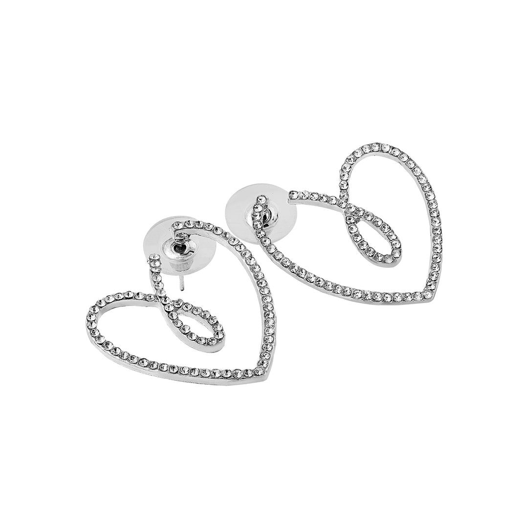 Soliso Heart Silver Bling Earrings