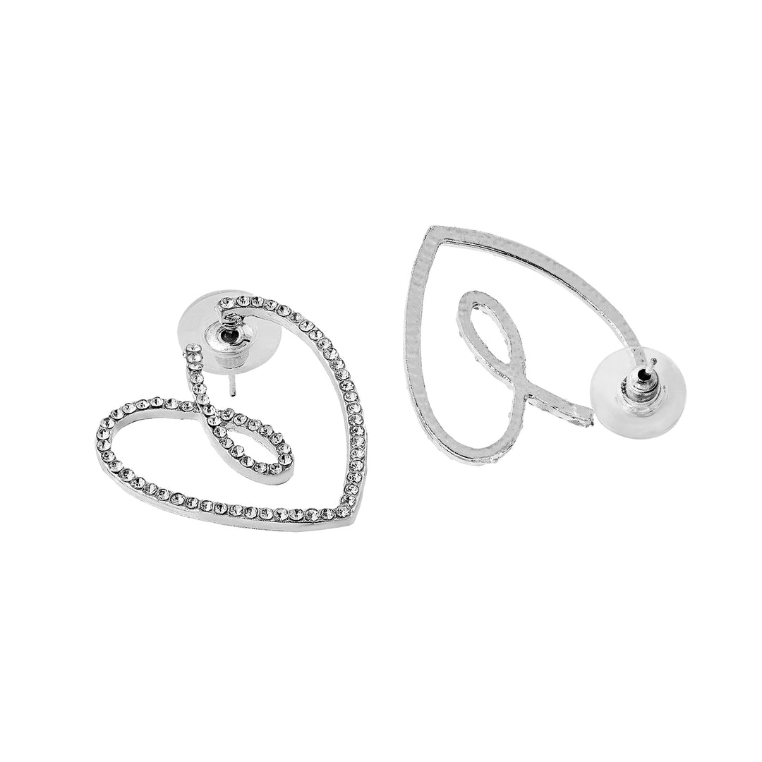 Soliso Heart Silver Bling Earrings