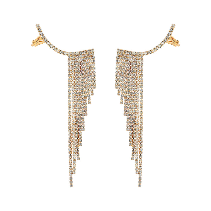Ice Princess Gold Bling Tassel Earrings