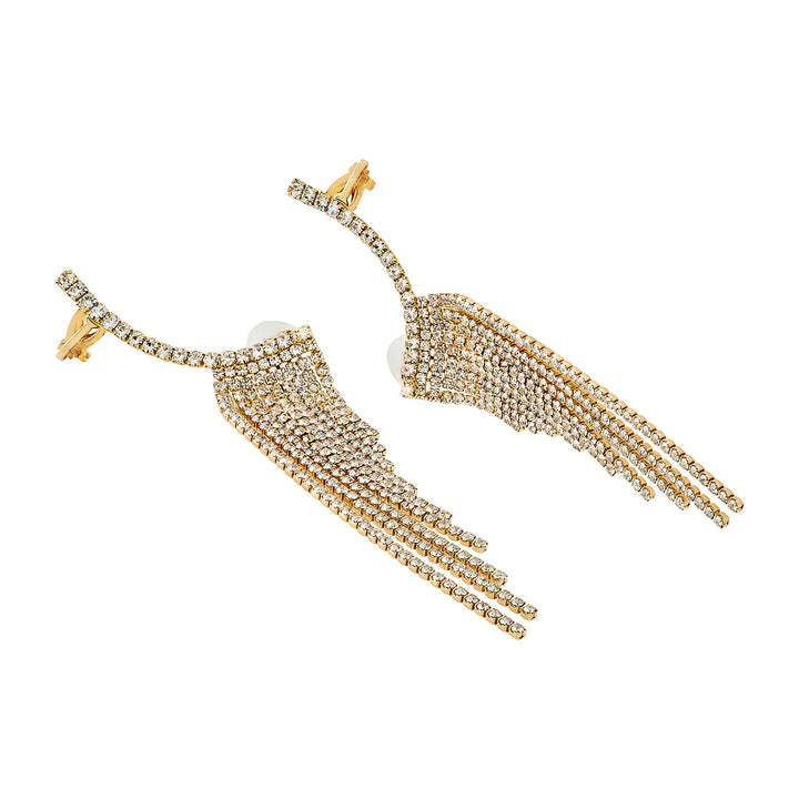 Ice Princess Gold Bling Tassel Earrings
