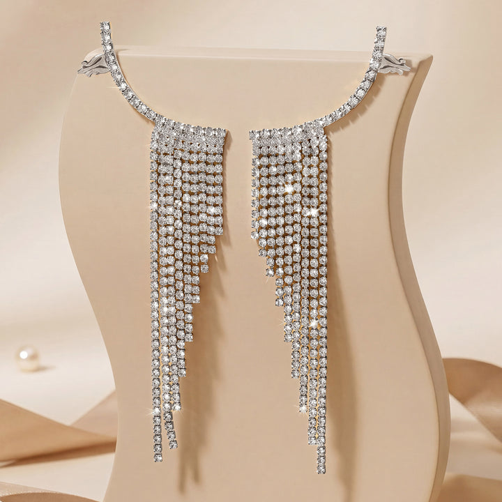 Ice Princess Silver Bling Tassel Earrings