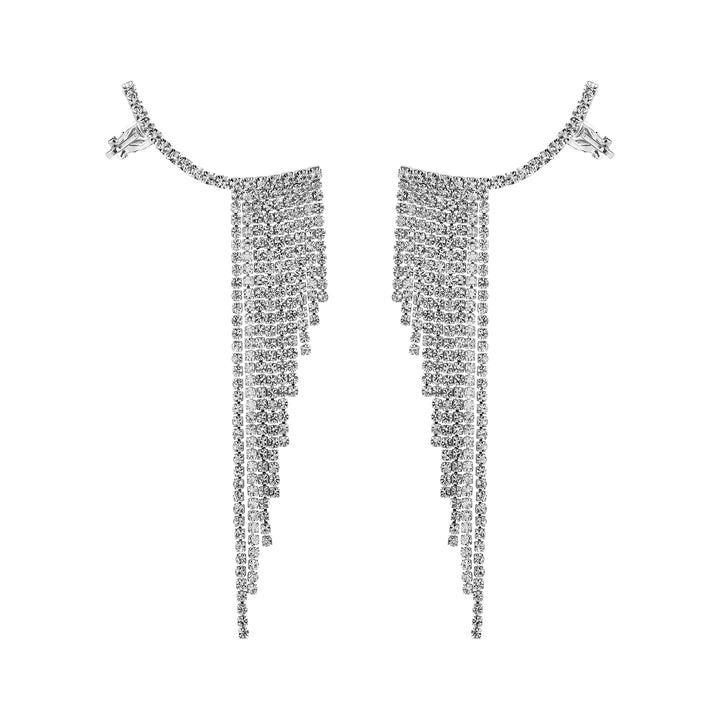 Ice Princess Silver Bling Tassel Earrings