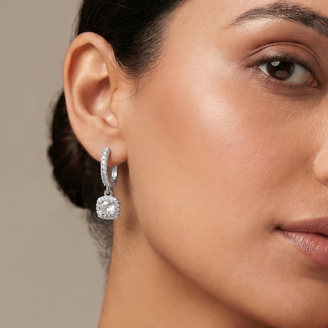 Dainty-Drama Silver Bling Earrings