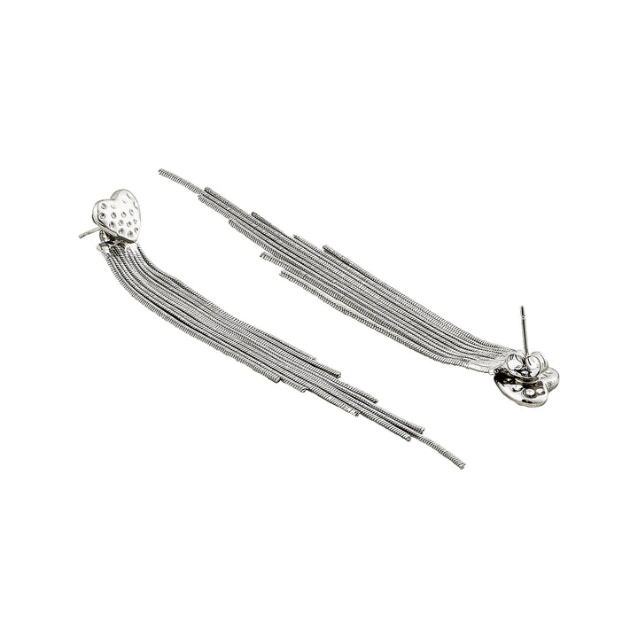 Lovie-Heart Silver Bling Earrings