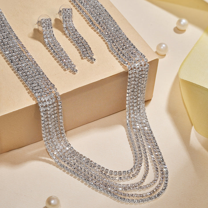 Starlit Bling Silver Necklace Set