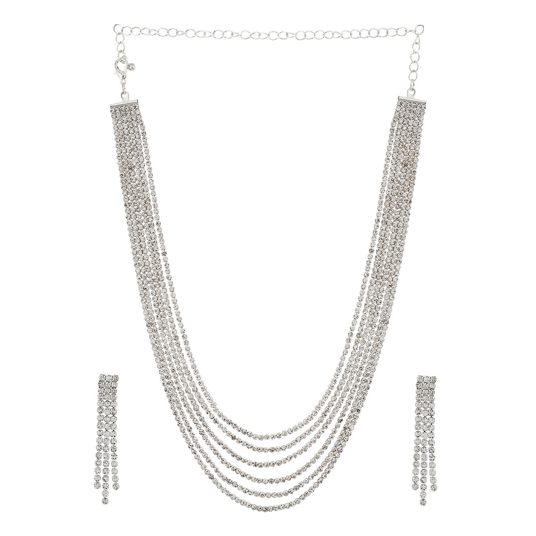 Starlit Bling Silver Necklace Set