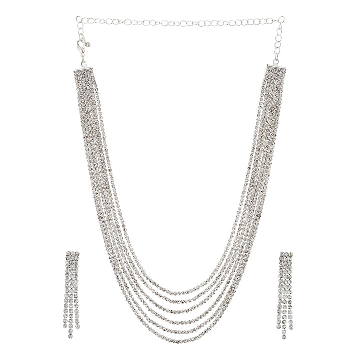 Starlit Bling Silver Necklace Set