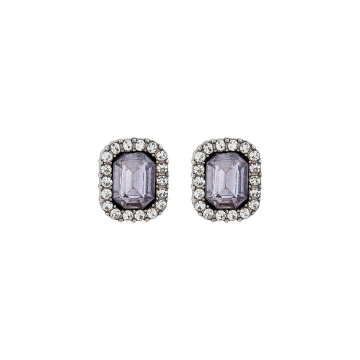 Moonchip Rhinestone Black Earrings