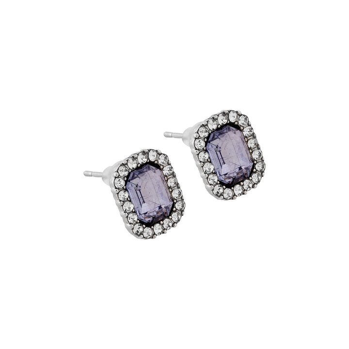Moonchip Rhinestone Black Earrings