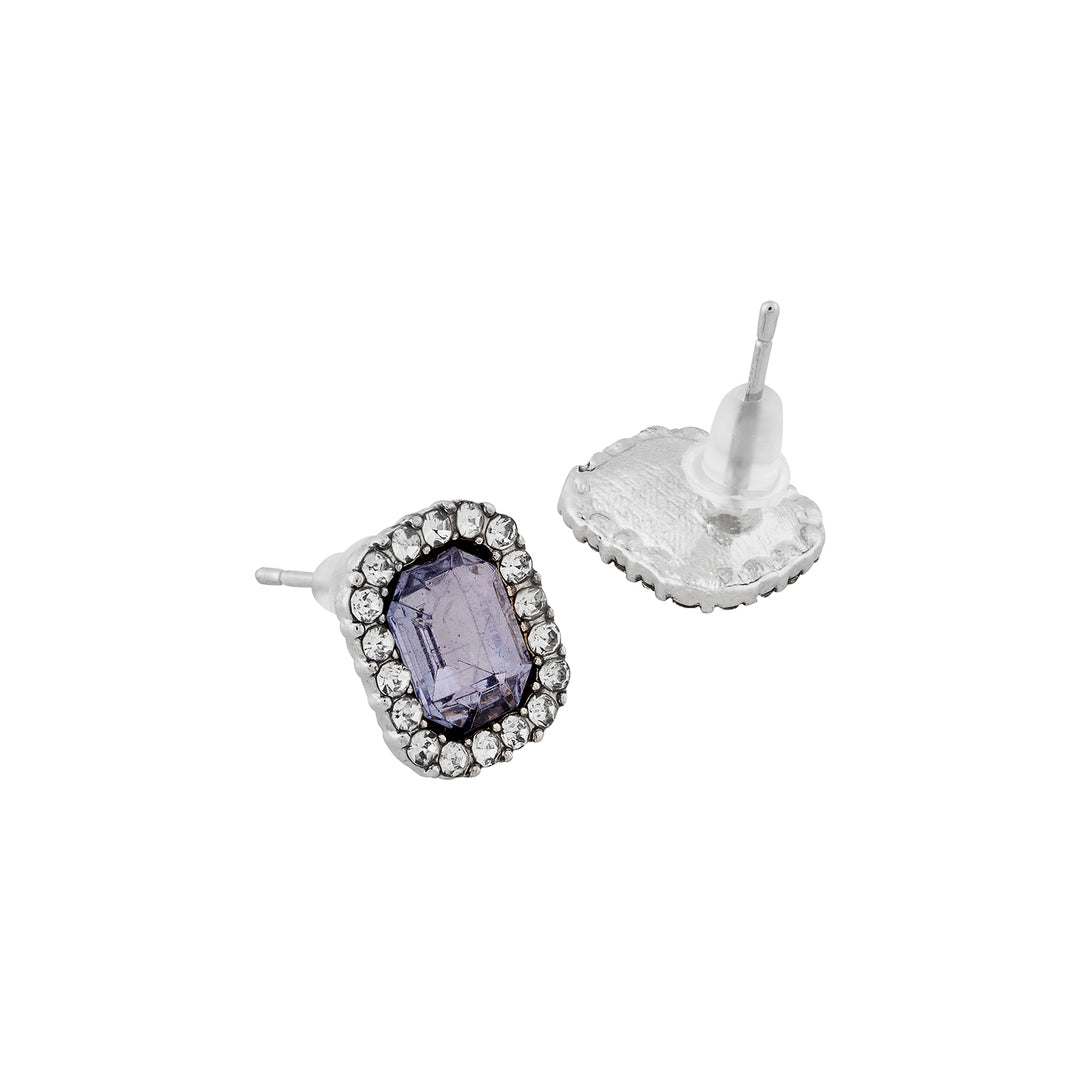 Moonchip Rhinestone Black Earrings