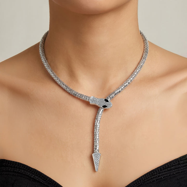 Hissora Silver Snake Necklace