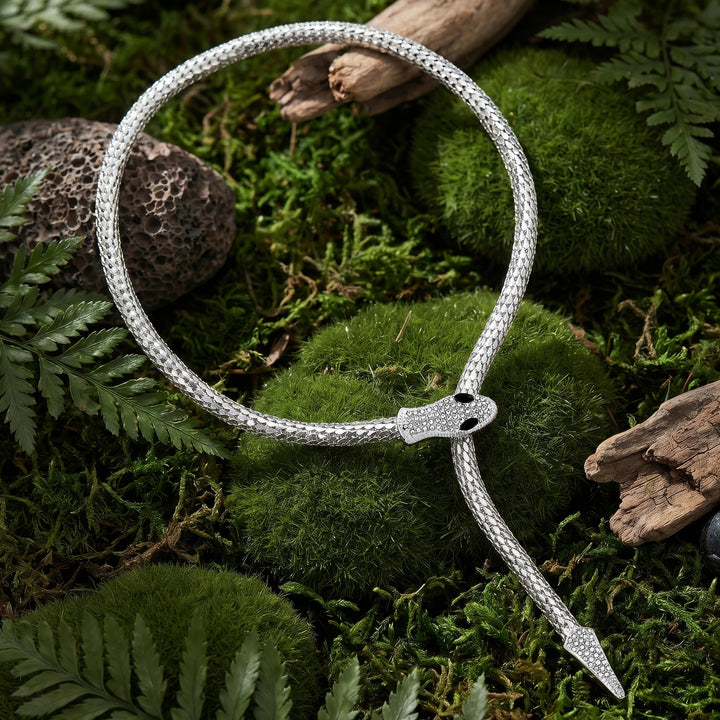 Hissora Silver Snake Necklace
