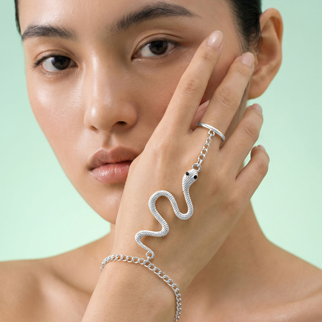 Yalino Silver Women Snake Bracelet