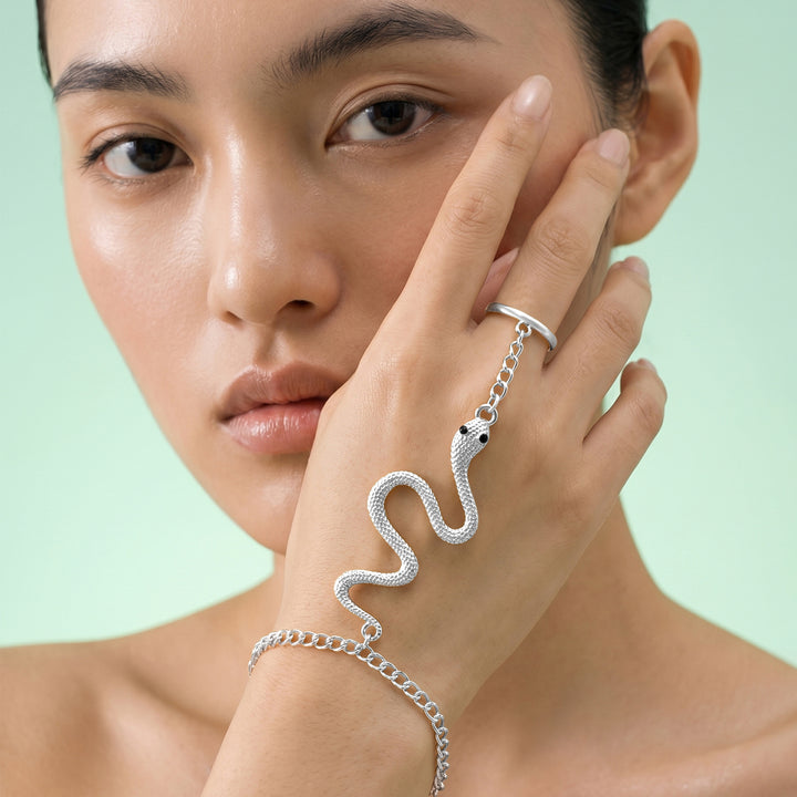 Yalino Silver Women Snake Bracelet