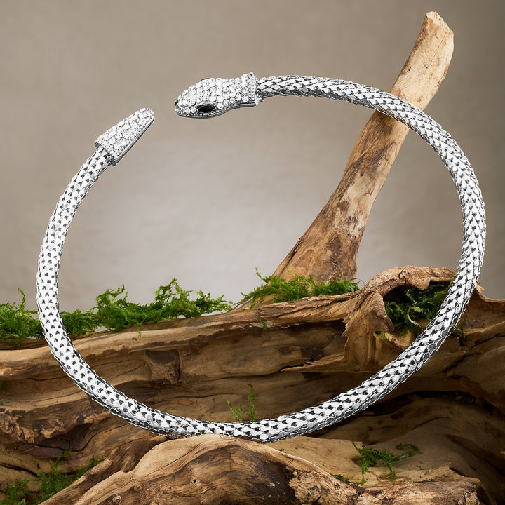 Hissé Silver Snake Necklace