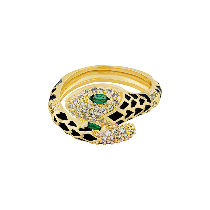Orozo Gold & Black Snake Ring
