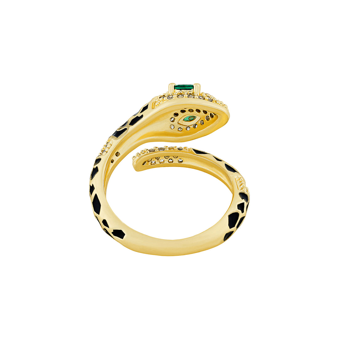 Orozo Gold & Black Snake Ring