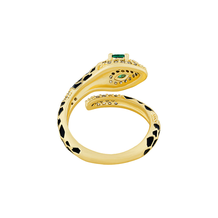 Orozo Gold & Black Snake Ring