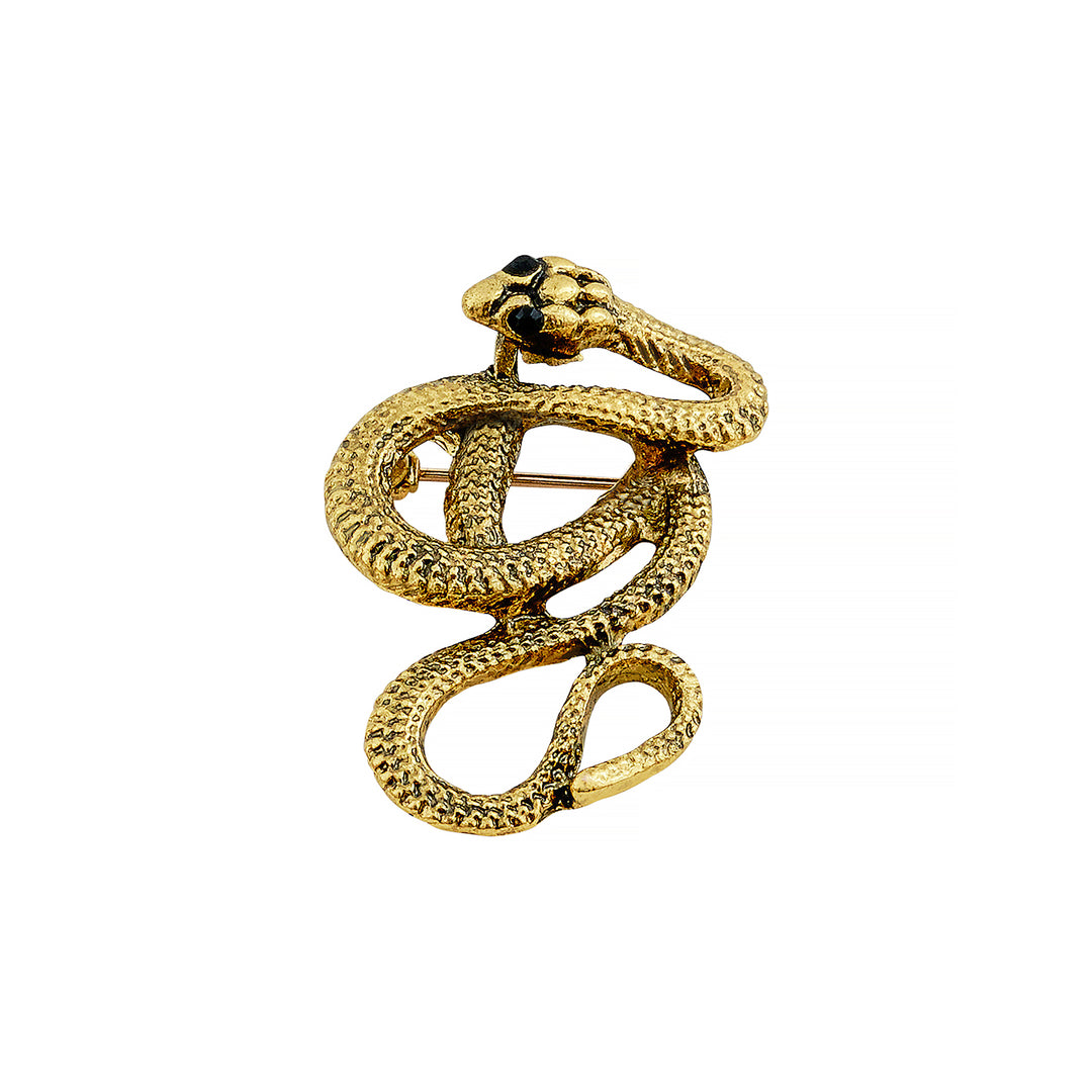 Echida Champagne Gold Snake Brooch
