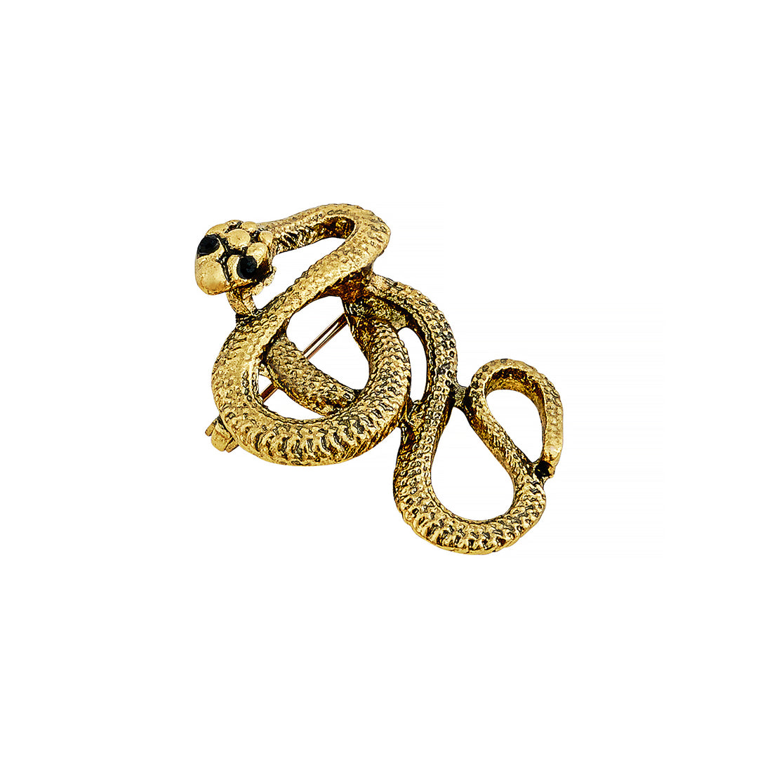 Echida Champagne Gold Snake Brooch
