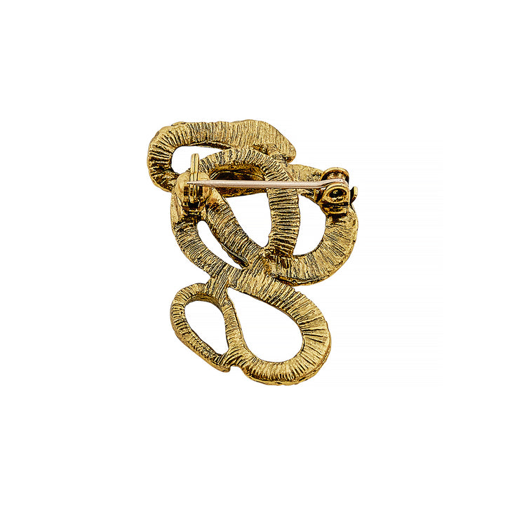 Echida Champagne Gold Snake Brooch
