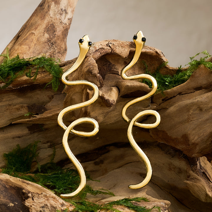 Serpens Gold Snake Earring