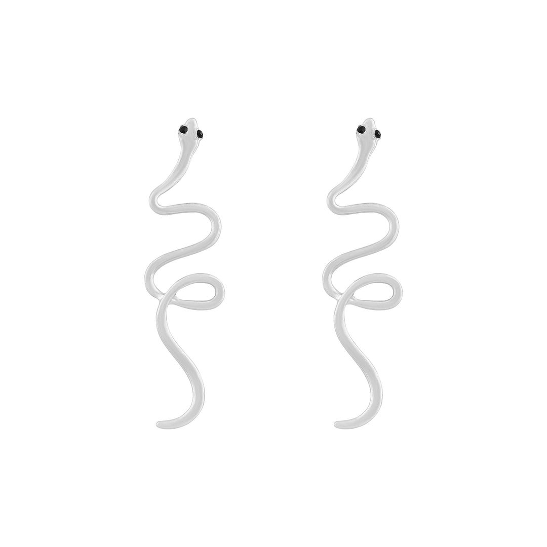 Serpens Silver Snake Earring