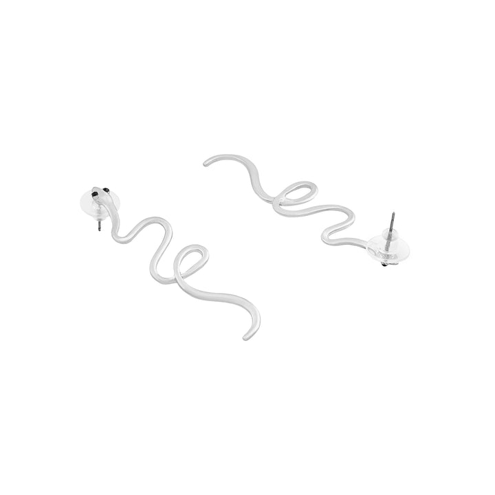 Serpens Silver Snake Earring