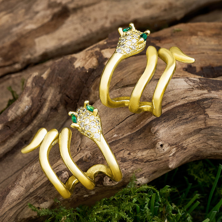 Serpentina Gold Snake Earrings
