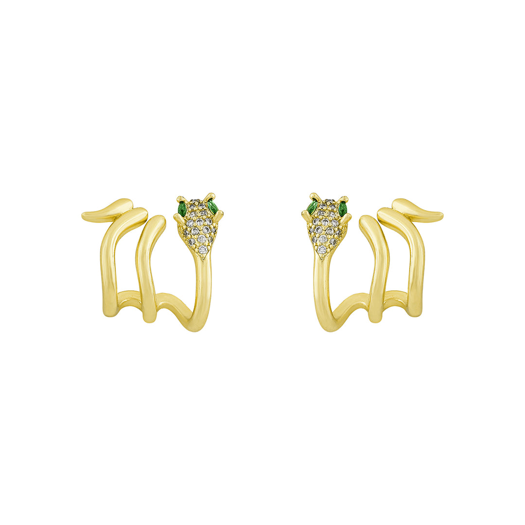 Serpentina Gold Snake Earrings
