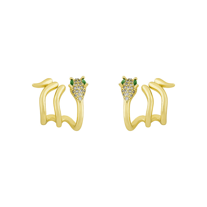 Serpentina Gold Snake Earrings