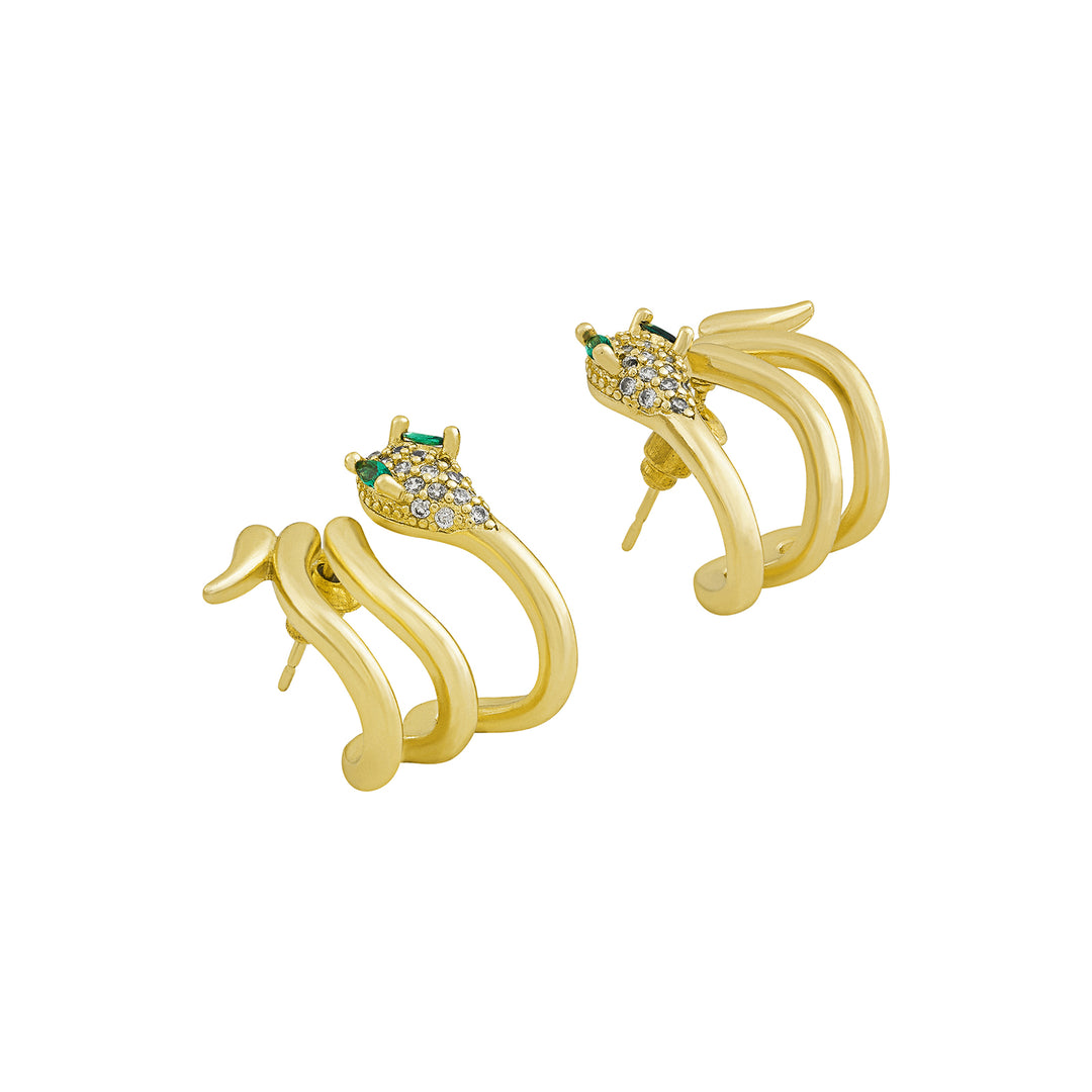 Serpentina Gold Snake Earrings