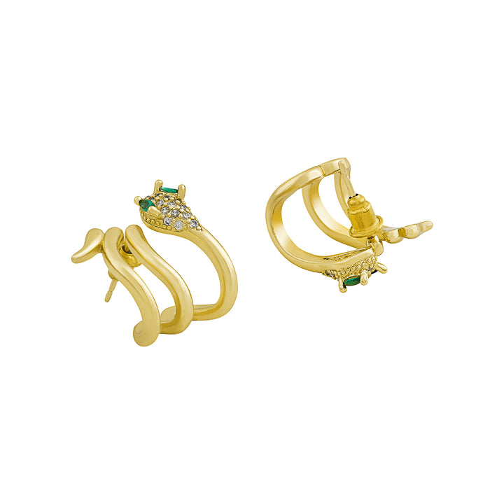 Serpentina Gold Snake Earrings