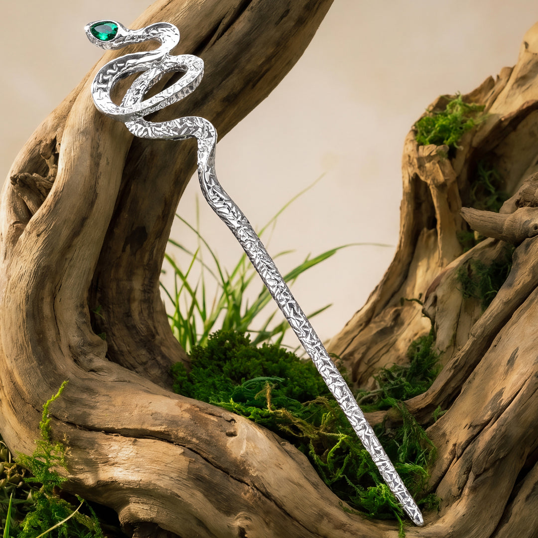 Hiss Please Silver Snake Hair Accessory