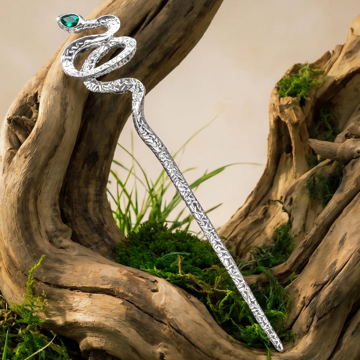 Hiss Please Silver Snake Hair Accessory