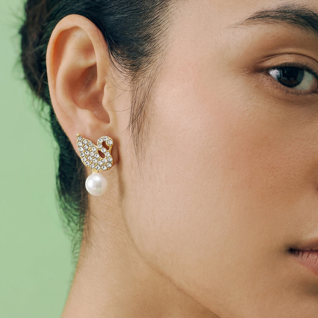 Lil’ Swan Gold Animal Earrings