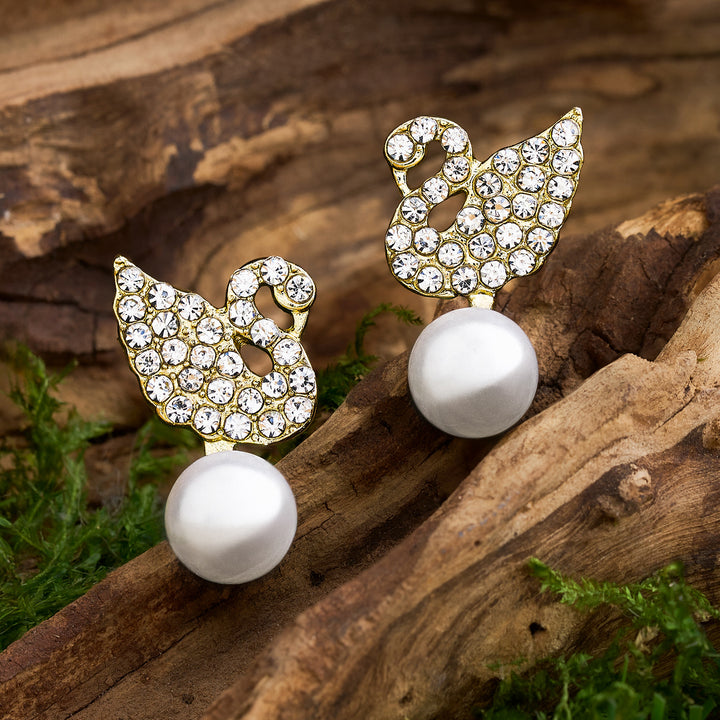 Lil’ Swan Gold Animal Earrings