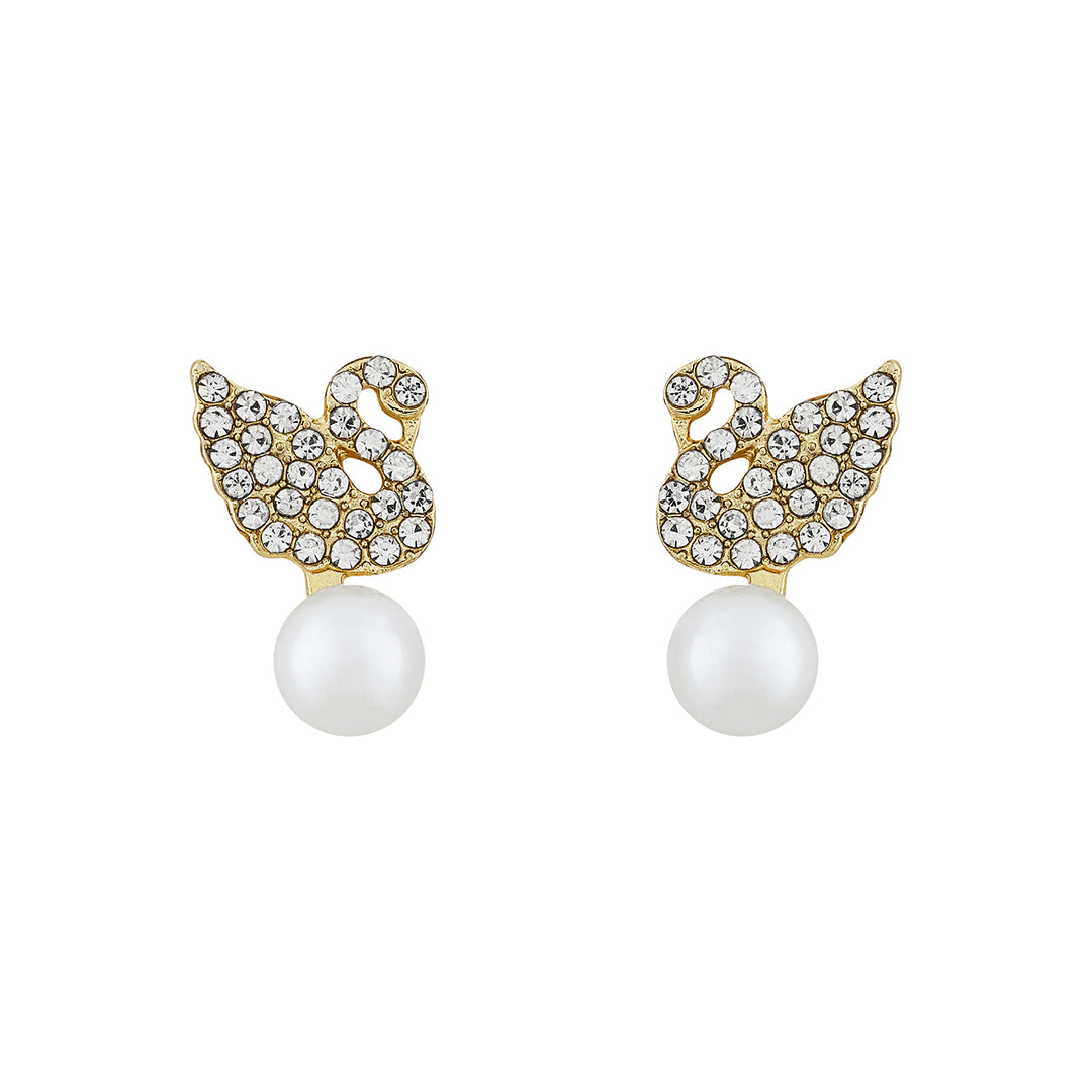Lil’ Swan Gold Animal Earrings